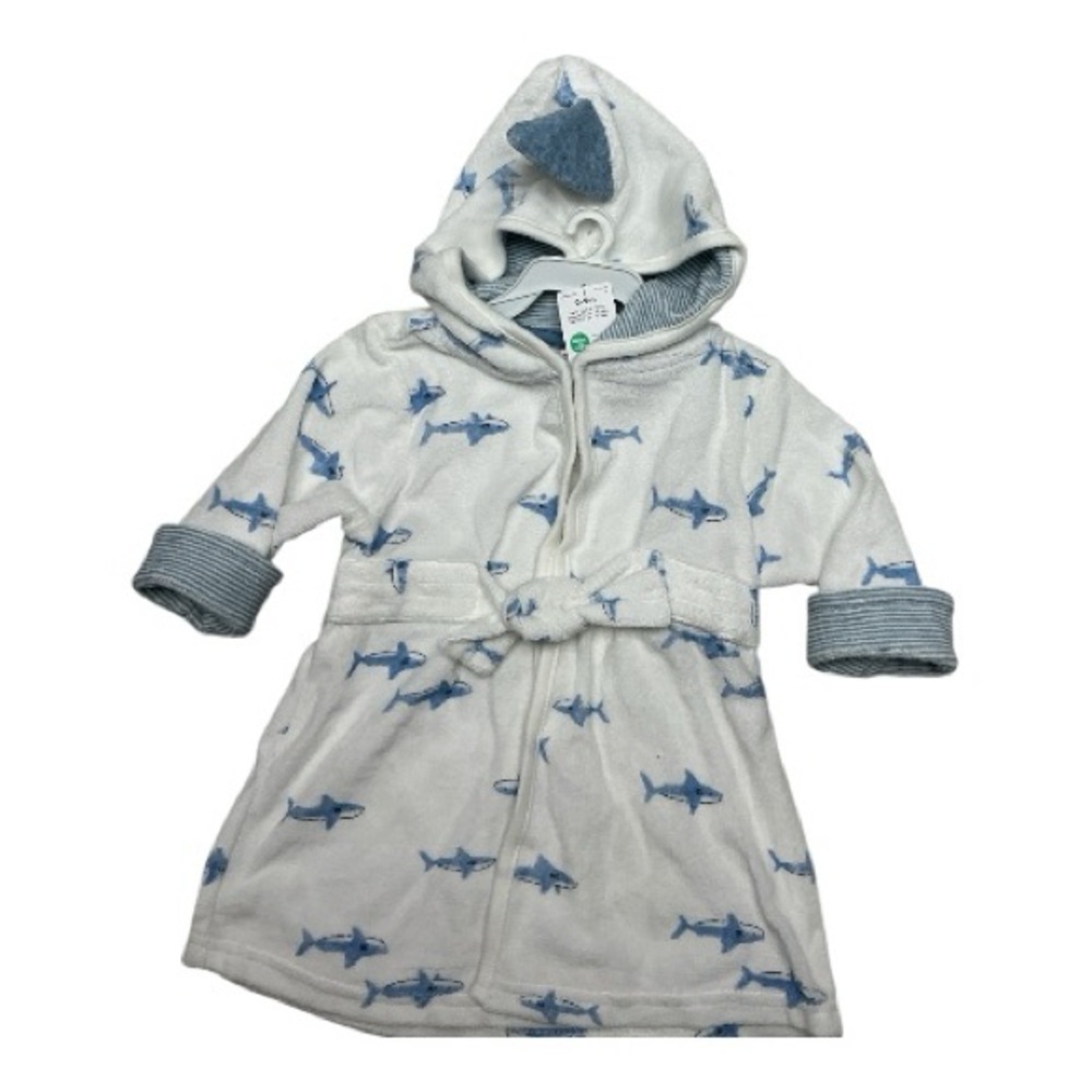 Carter's - NWT - White Robe with Blue Shark Pattern